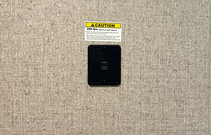 Built in usb ports over rear bunk!