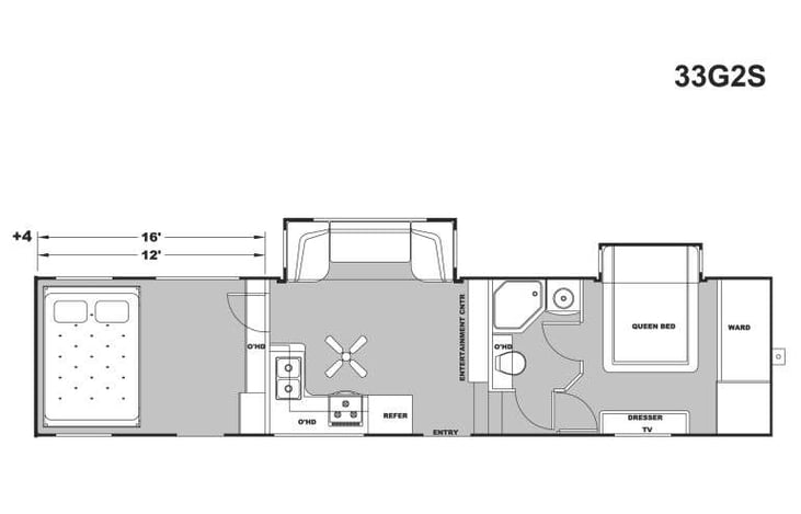 Representative floor plan provided by a trusted RVshare partner.