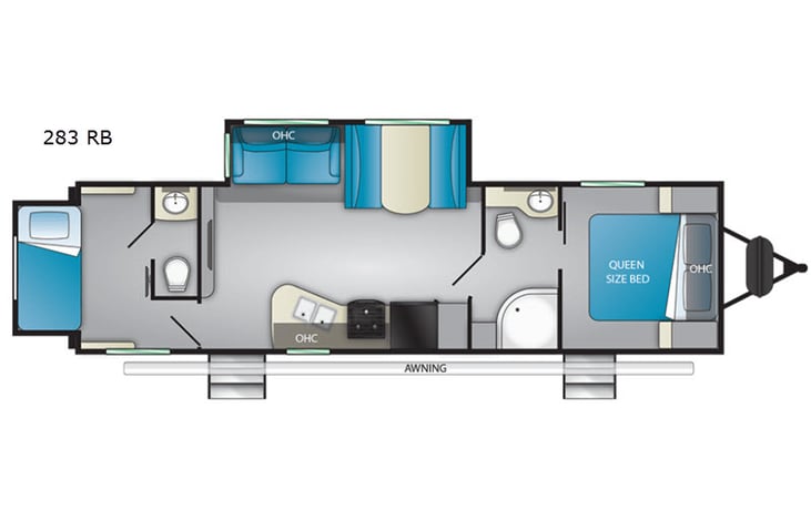 Representative floor plan provided by a trusted RVshare partner.