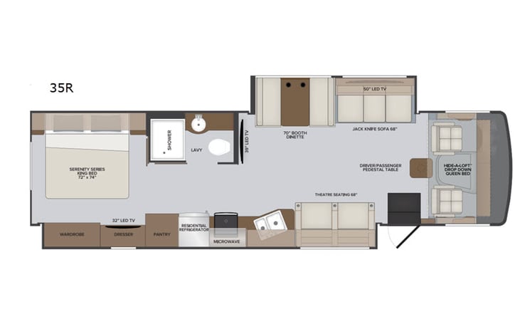 Representative floor plan provided by a trusted RVshare partner.