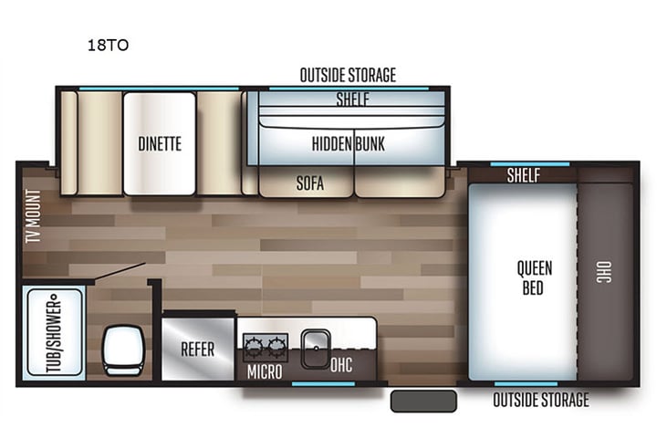 Representative floor plan provided by a trusted RVshare partner.
