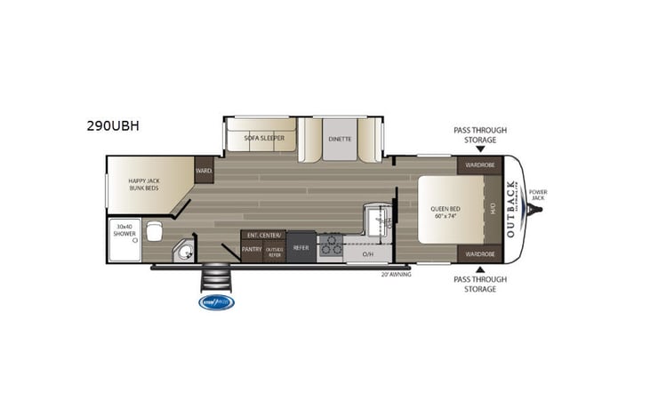 Representative floor plan provided by a trusted RVshare partner.