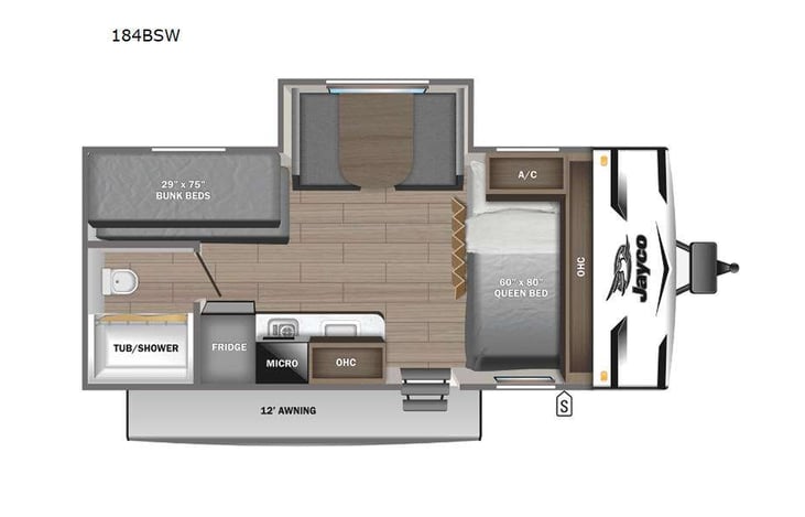 Representative floor plan provided by a trusted RVshare partner.