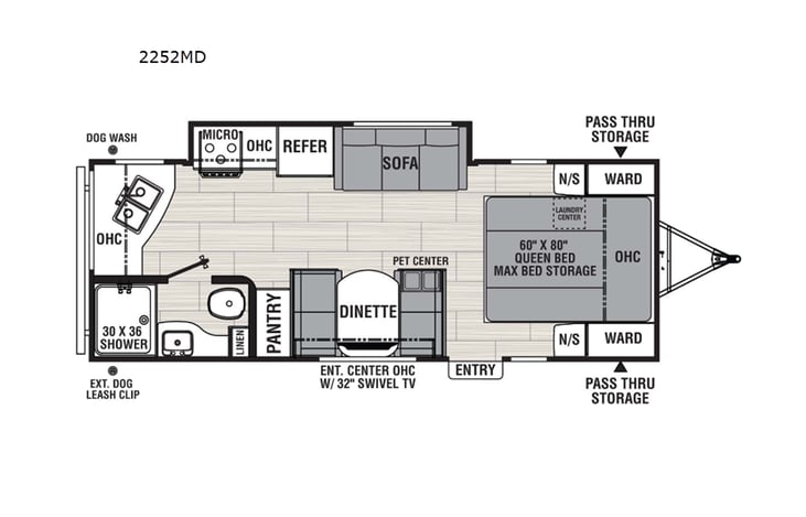 Representative floor plan provided by a trusted RVshare partner.