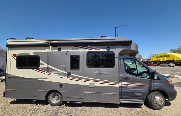 23 ft long, easy to get into any spots, in a campground or packing lot.