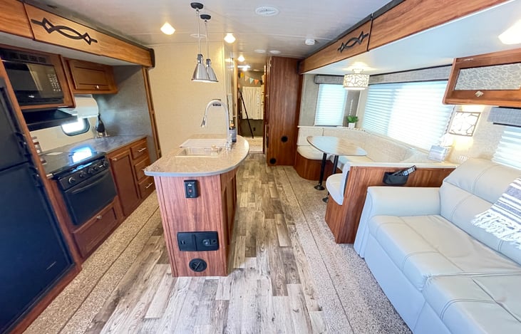 Living room & kitchen.