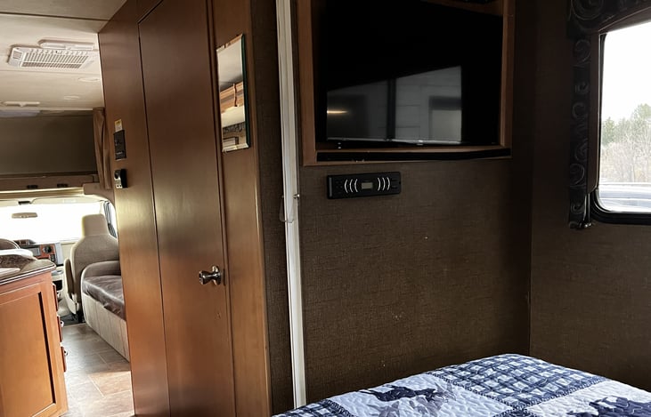 Large 32" TV connected to DVD player