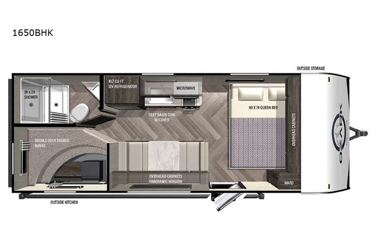 Representative floor plan provided by a trusted RVshare partner.