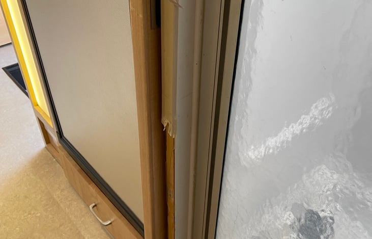 Some wear and tear from the dog. Planning to replace. Current pricing reflects the eyesore.