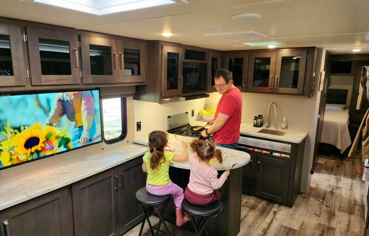 Great size kitchen with plenty of room to feed the kiddos.