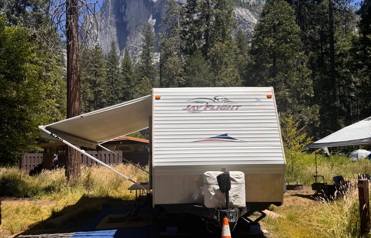 RV set up in Yosemite National Park