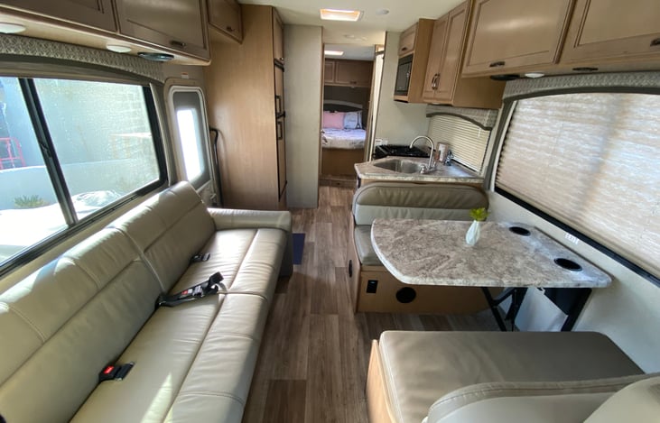 Great table to eat while on the road or at camp. Also converts into a sleeping bed.