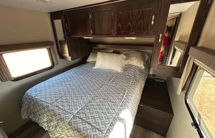 Master bedroom. Bed has a 4" memory foam topper for extra comfort.