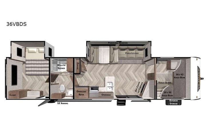Representative floor plan provided by a trusted RVshare partner.