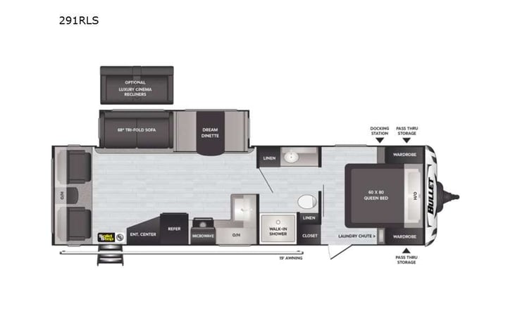 Representative floor plan provided by a trusted RVshare partner.