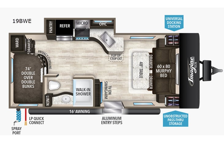 Representative floor plan provided by a trusted RVshare partner.