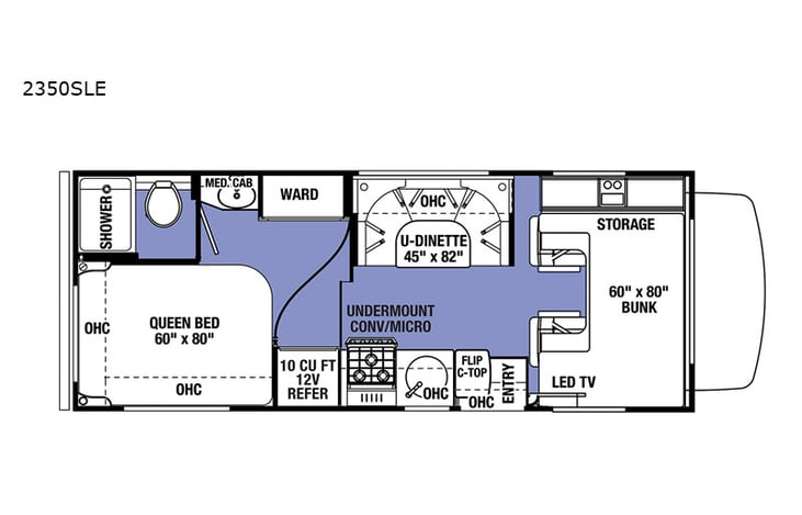 Representative floor plan provided by a trusted RVshare partner.