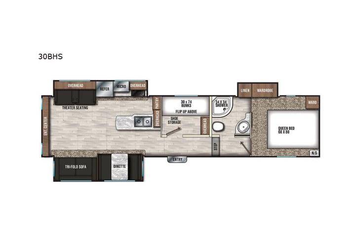 Representative floor plan provided by a trusted RVshare partner.