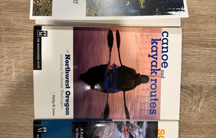 There are three kayaking guide books to read for insights, locations, and trips: (a) Paddling Lane County, (b) Canoe and Kayak Routes of NW Oregon, and (c) Soggy Sneakers Oregon Whitewater River Guide