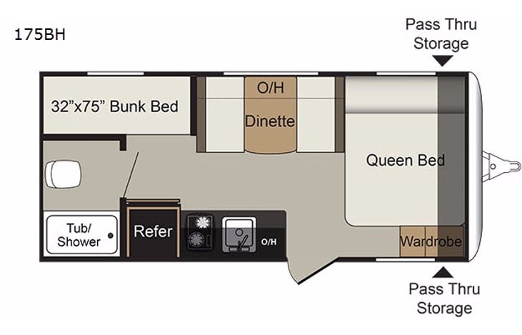 Representative floor plan provided by a trusted RVshare partner.
