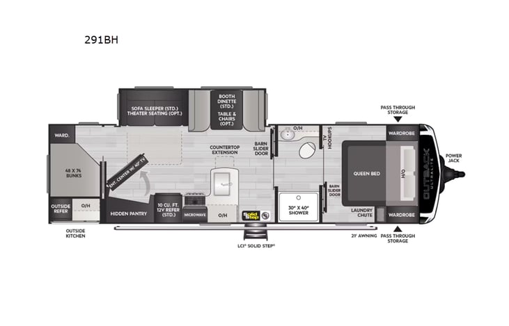 Representative floor plan provided by a trusted RVshare partner.