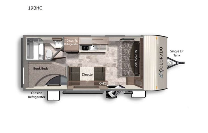 Representative floor plan provided by a trusted RVshare partner.