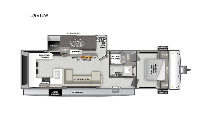 Representative floor plan provided by a trusted RVshare partner.