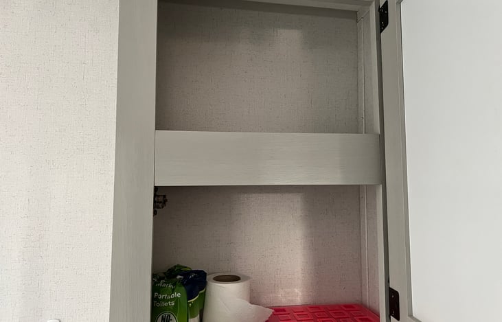 Storage and provided basics in medicine cabinet