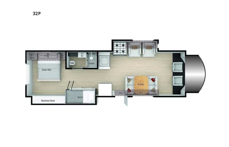 Representative floor plan provided by a trusted RVshare partner.