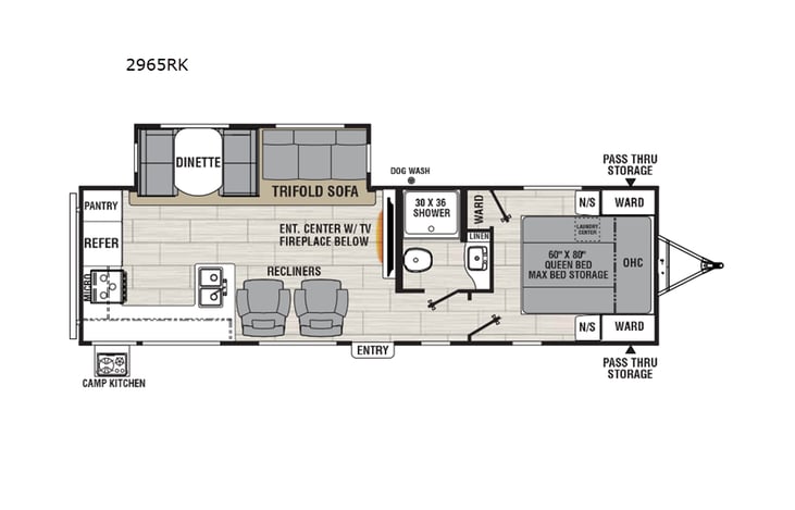Representative floor plan provided by a trusted RVshare partner.