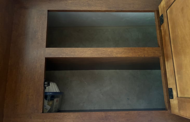 Storage cabinet in kitchen area