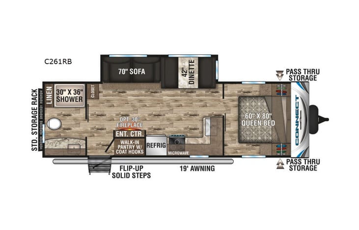 Representative floor plan provided by a trusted RVshare partner.