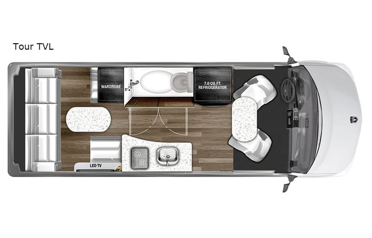 Representative floor plan provided by a trusted RVshare partner.