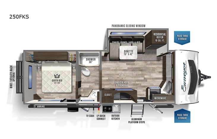 Representative floor plan provided by a trusted RVshare partner.
