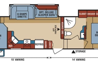 Fully Stocked 5th wheel KZ Durango 3 Queen Beds