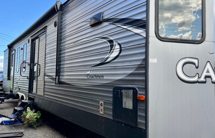 Two entrances, sliding glass door and a regular door