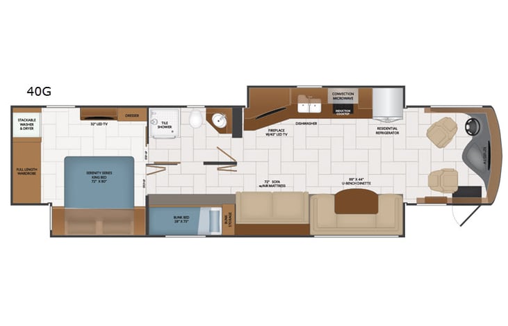 Representative floor plan provided by a trusted RVshare partner.