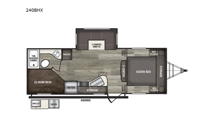 Representative floor plan provided by a trusted RVshare partner.