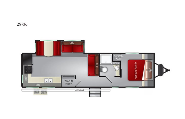Representative floor plan provided by a trusted RVshare partner.