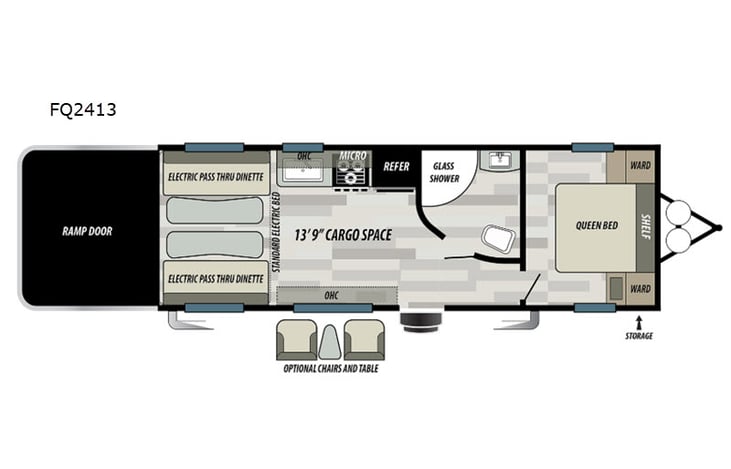 Representative floor plan provided by a trusted RVshare partner.