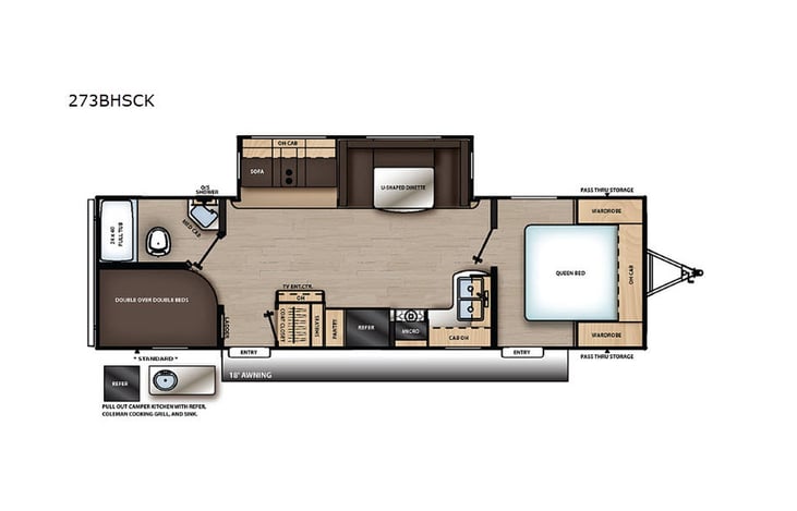 Representative floor plan provided by a trusted RVshare partner.
