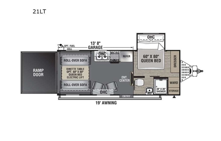 Representative floor plan provided by a trusted RVshare partner.