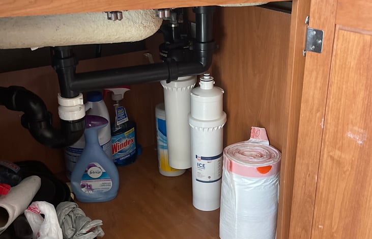 Cold water at the kitchen sink is filtered to drinking water standards that meet or exceed bmost bottled water you buy. You can still bring your bottled water, but you won’t have to.