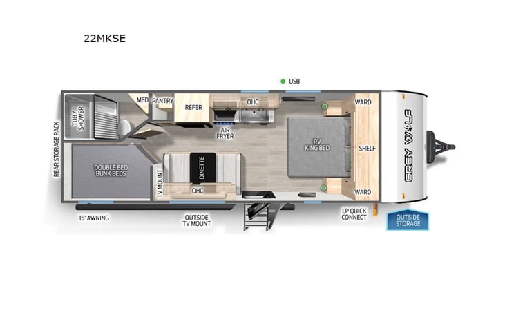 Representative floor plan provided by a trusted RVshare partner.