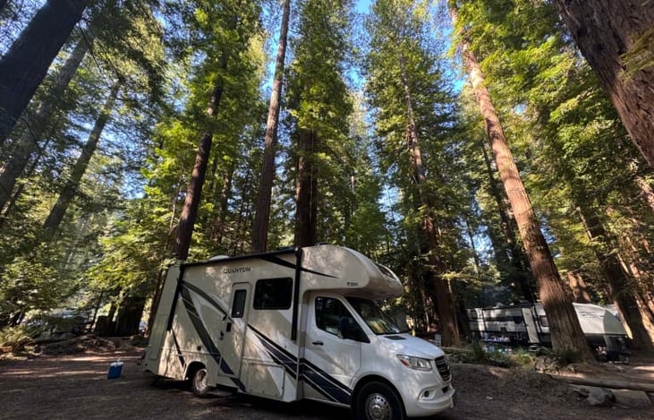 This rig is so maneuverable and easy to park, even the most compact locations, like the California Sequoia Forest!
