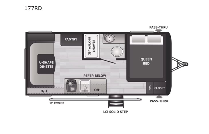 Representative floor plan provided by a trusted RVshare partner.
