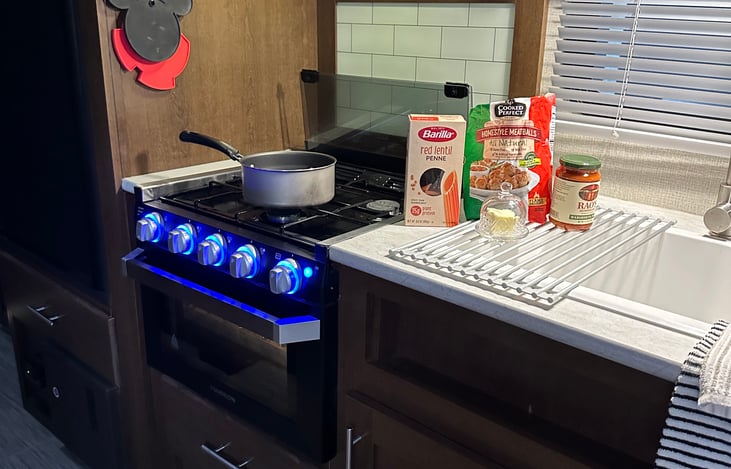 Wether making dinner or a light snack, the wire rack sink cover adds much needed counter space with out taking away from much needed sink use.