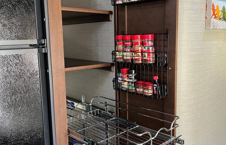 Pantry with spice rack