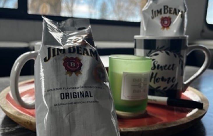 Coffee, sugar, and French press included