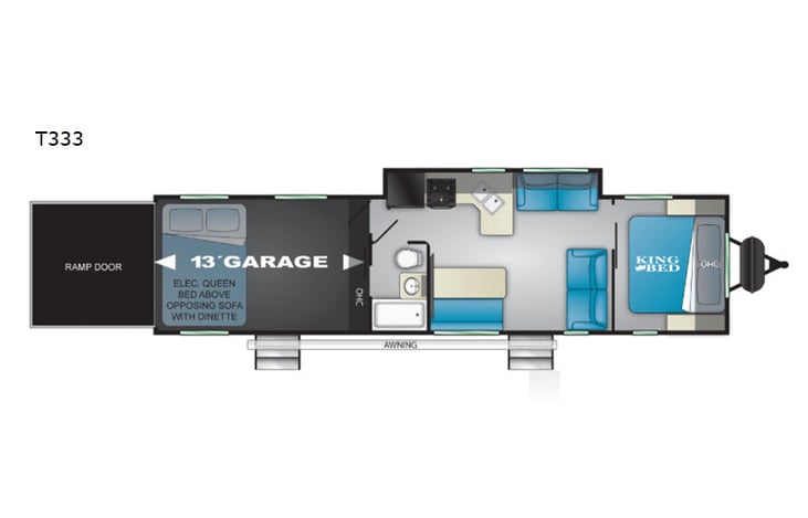 Representative floor plan provided by a trusted RVshare partner.